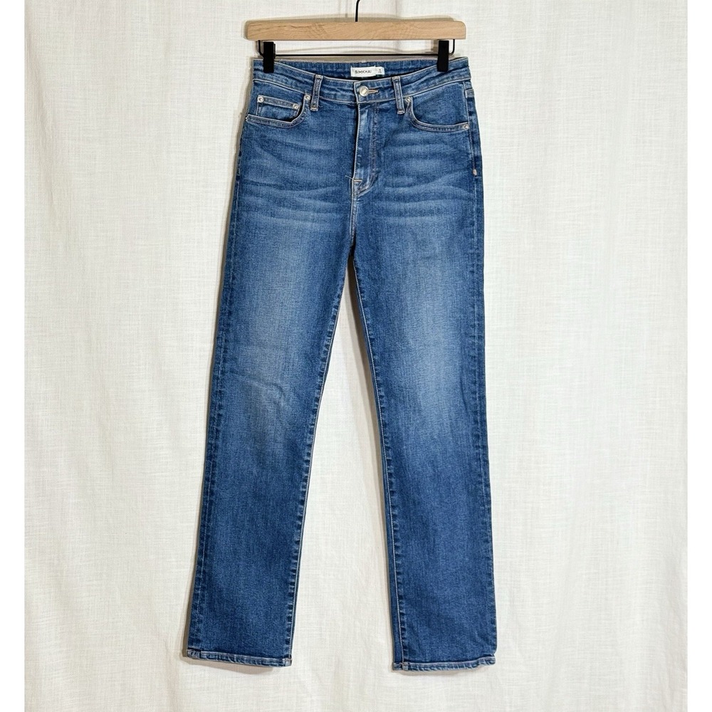 SIMKHAI Jeans Women 28 Blue High Rise Straight Leg Organic Cotton USA - Picture 2 of 7